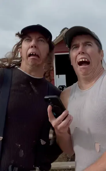 Buzz and Butch in a sponsored TikTok for Public Data Check